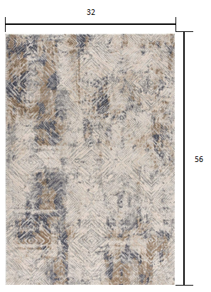 5’ X 8’ Ivory And Beige Abstract Diamonds Area Rug