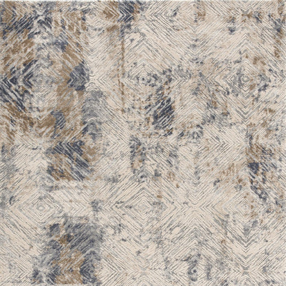 5’ X 8’ Ivory And Beige Abstract Diamonds Area Rug