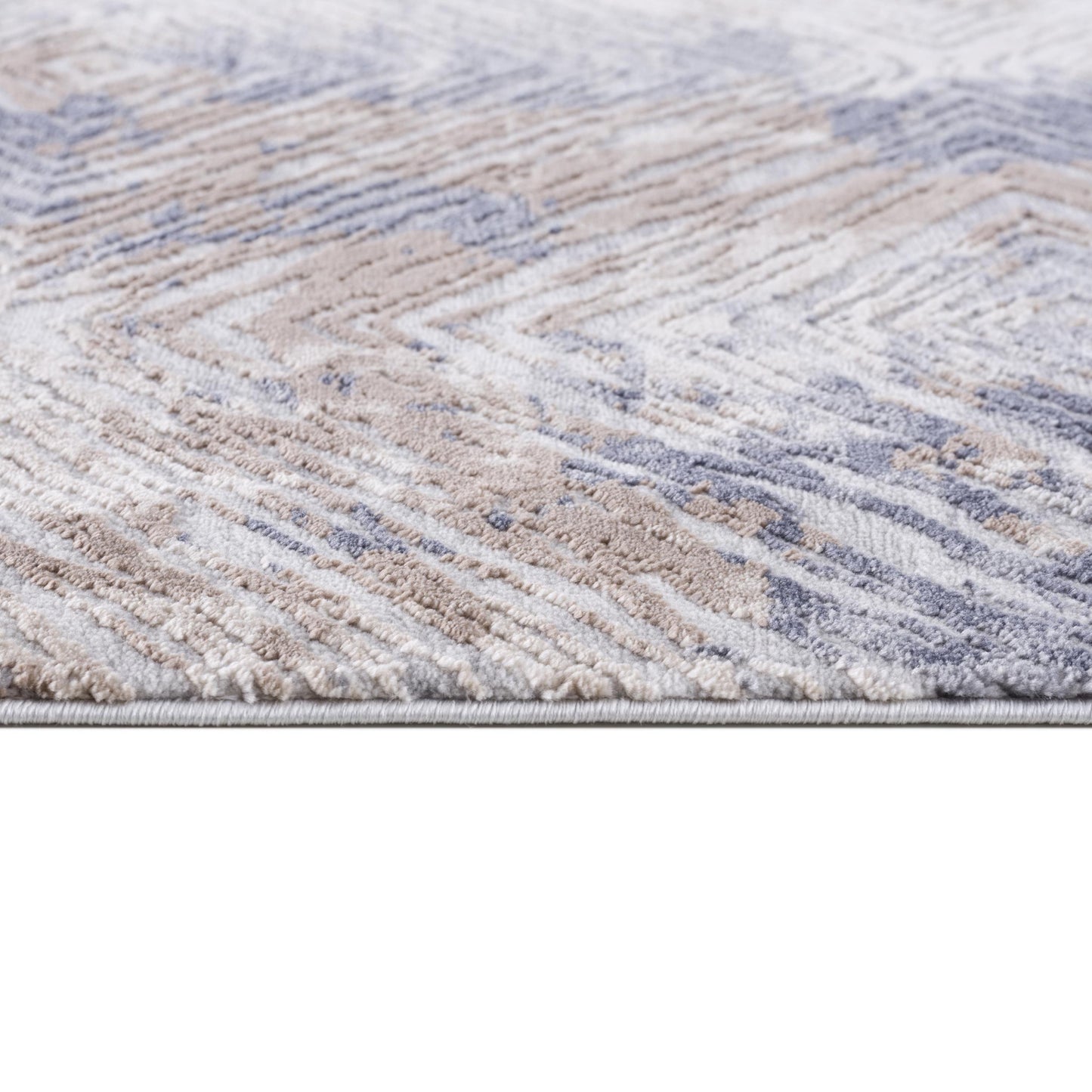 5’ X 8’ Ivory And Beige Abstract Diamonds Area Rug