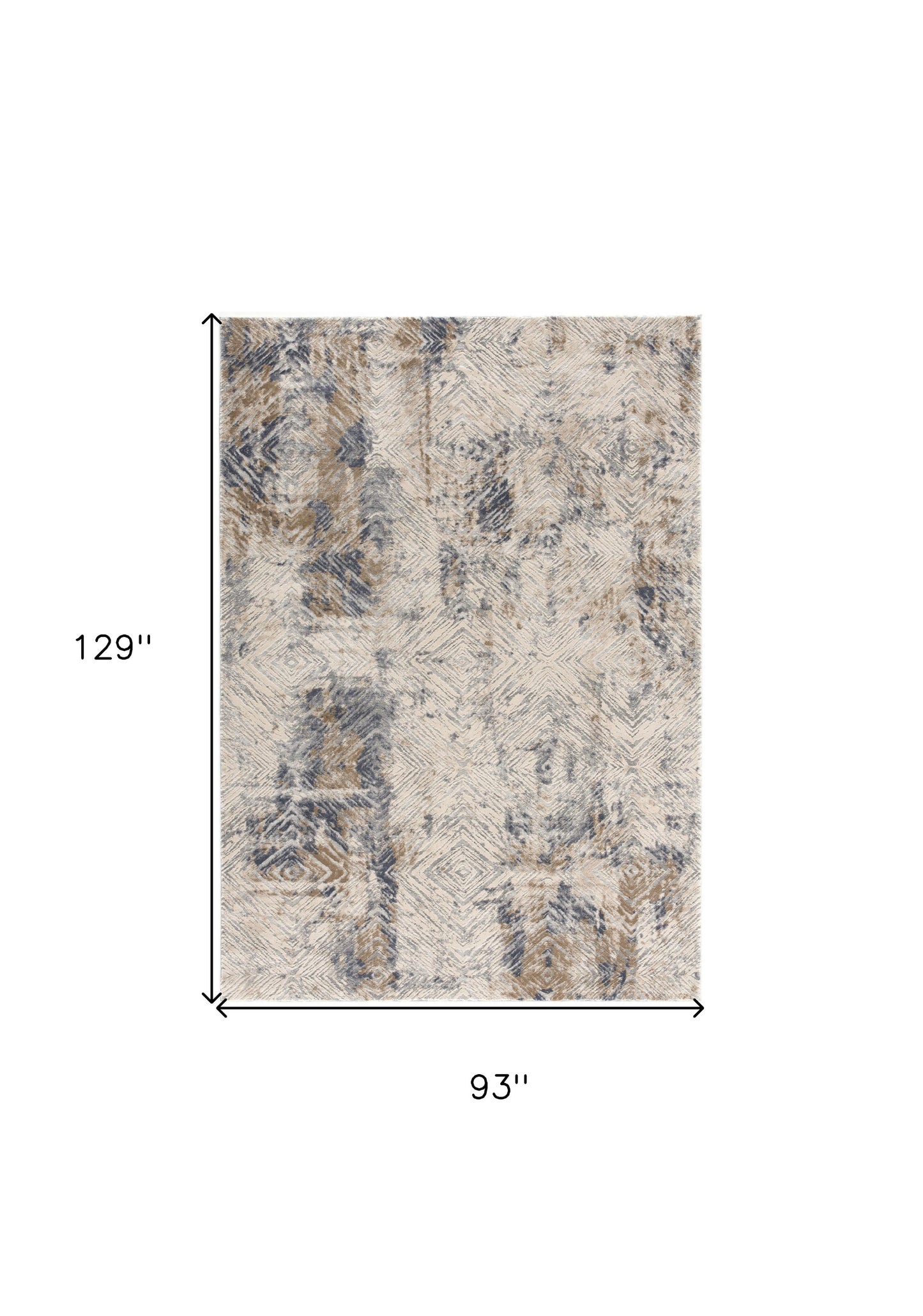 5’ X 8’ Ivory And Beige Abstract Diamonds Area Rug