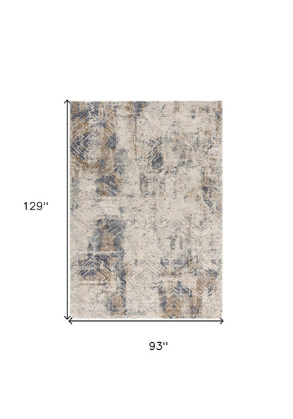 5’ X 8’ Ivory And Beige Abstract Diamonds Area Rug