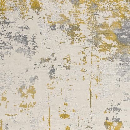 6' X 9' Gold Abstract Dhurrie Area Rug