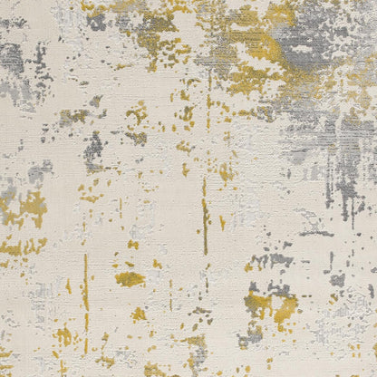 6' X 9' Gold Abstract Dhurrie Area Rug