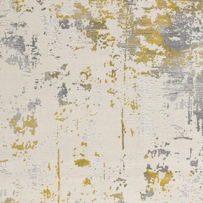 6' X 9' Gold Abstract Dhurrie Area Rug