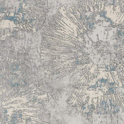 5’ X 8’ Blue Abstract Circular Motifs Area Rug