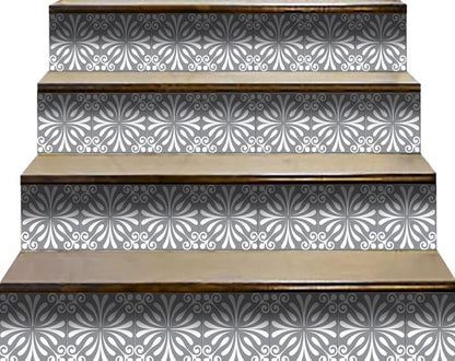4" X 4" Gray And White Spire Peel And Stick Removable Tiles