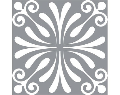 4" X 4" Gray And White Spire Peel And Stick Removable Tiles