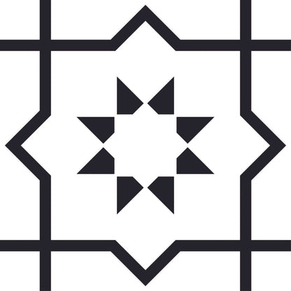 4" X 4" White And Black Sun Peel And Stick Removable Tiles
