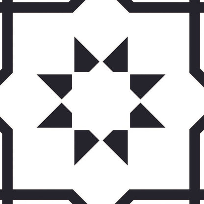 4" X 4" White And Black Sun Peel And Stick Removable Tiles