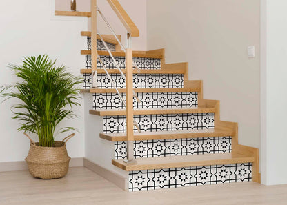 4" X 4" White And Black Sun Peel And Stick Removable Tiles