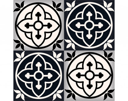 4" X 4" Black And White Rory Peel And Stick Removable Tiles