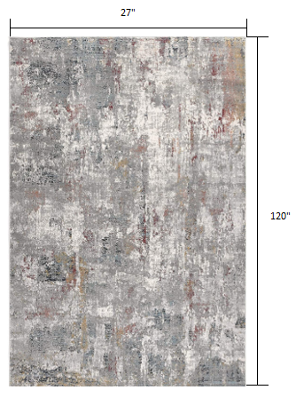 5’ X 8’ Gray And Ivory Abstract Area Rug