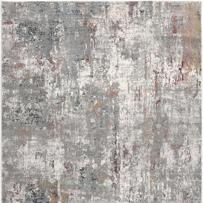 5’ X 8’ Gray And Ivory Abstract Area Rug