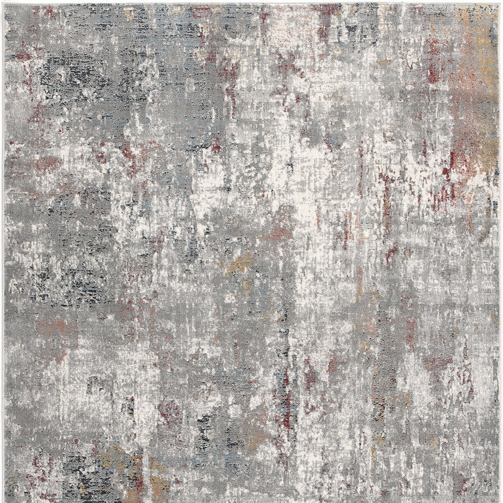 5’ X 8’ Gray And Ivory Abstract Area Rug