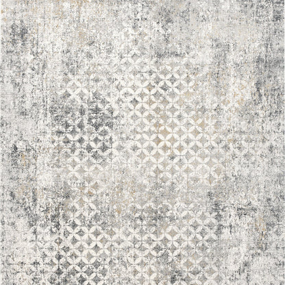 8' X 10' Gray Abstract Dhurrie Area Rug