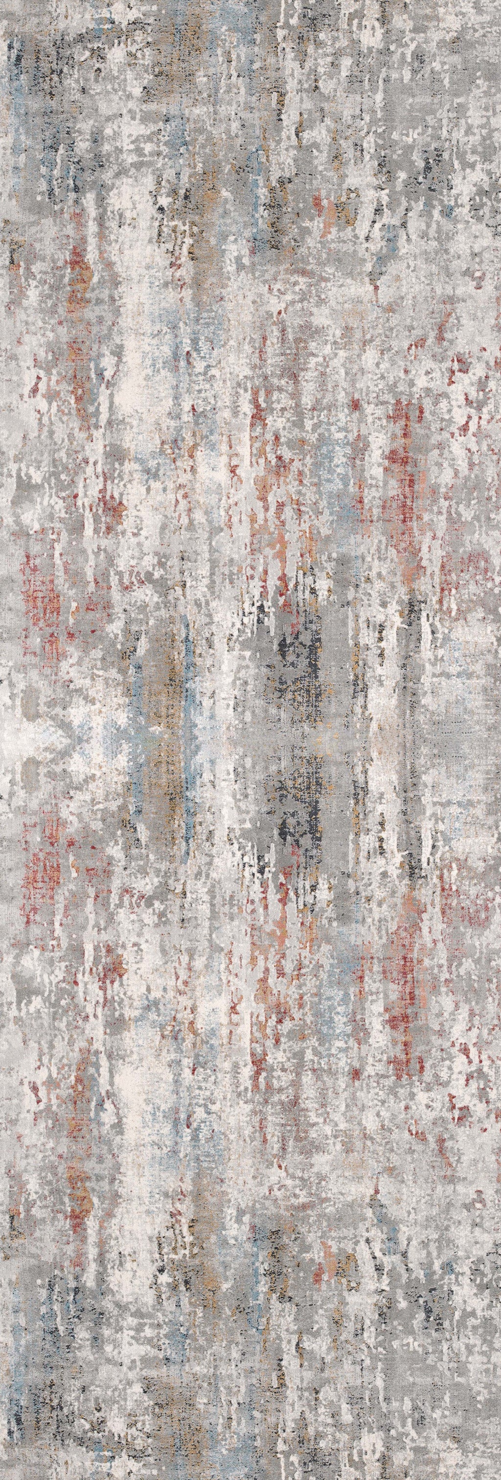 20' Gray Abstract Runner Rug