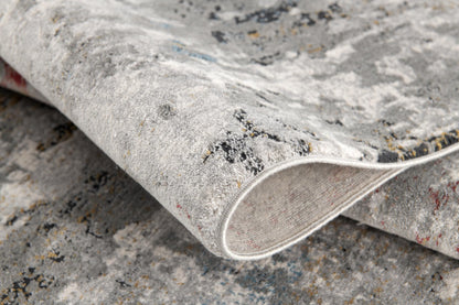 20' Gray Abstract Runner Rug