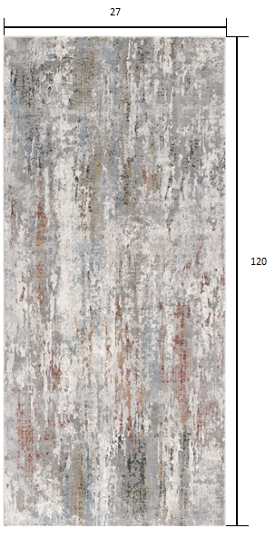 20' Gray Abstract Runner Rug