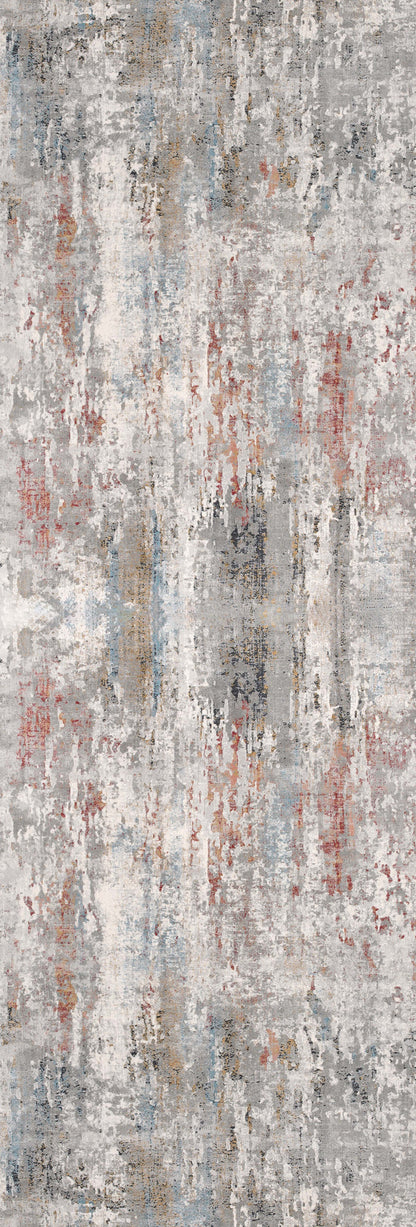 20' Gray Abstract Runner Rug