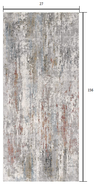 20' Gray Abstract Runner Rug