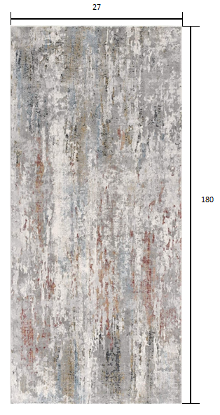 20' Gray Abstract Runner Rug