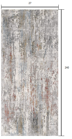 20' Gray Abstract Runner Rug