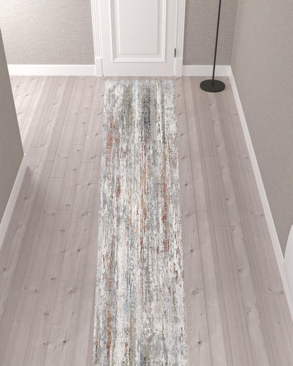 20' Gray Abstract Runner Rug