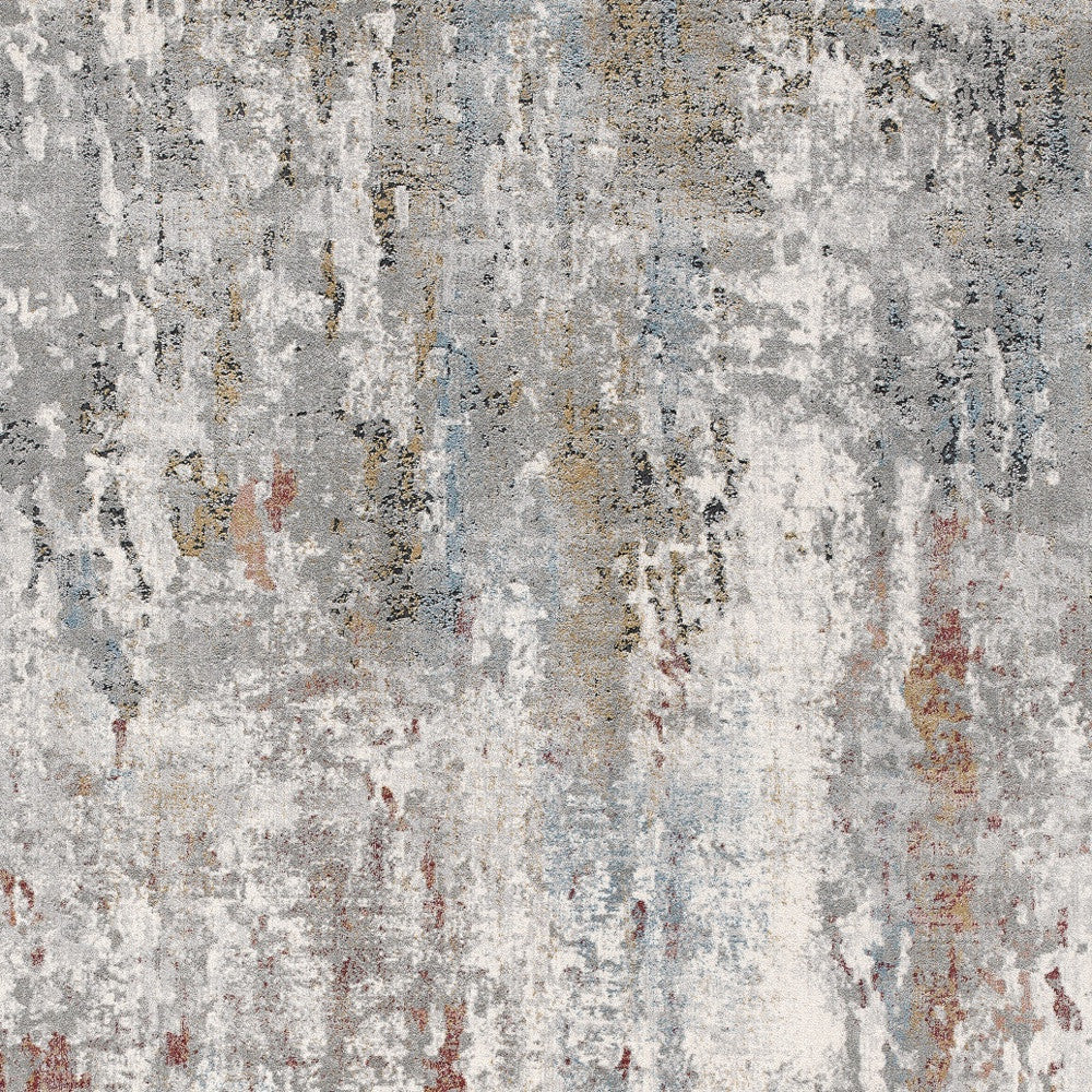 20' Gray Abstract Runner Rug