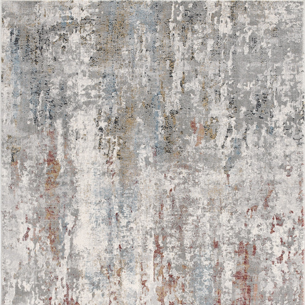 20' Gray Abstract Runner Rug
