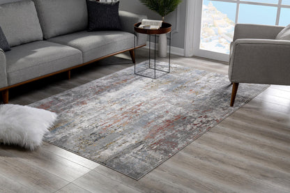 20' Gray Abstract Runner Rug