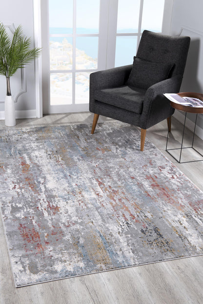 20' Gray Abstract Runner Rug