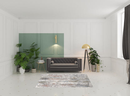 20' Gray Abstract Runner Rug