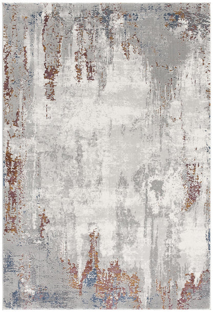 4’ X 6’ Gray And Ivory Modern Abstract Area Rug