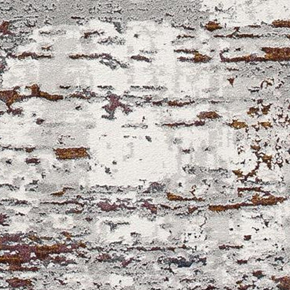 5’ X 8’ Gray And Brown Abstract Scraped Area Rug