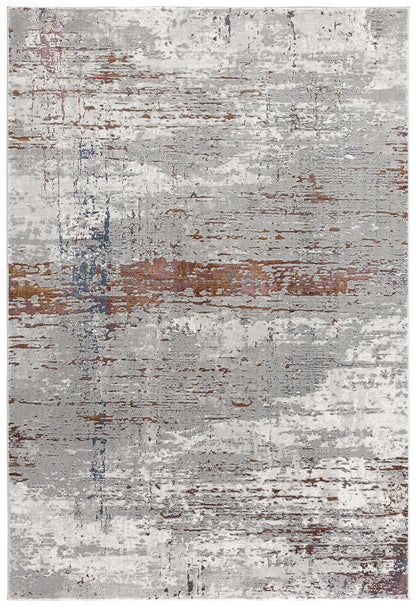 5’ X 8’ Gray And Brown Abstract Scraped Area Rug