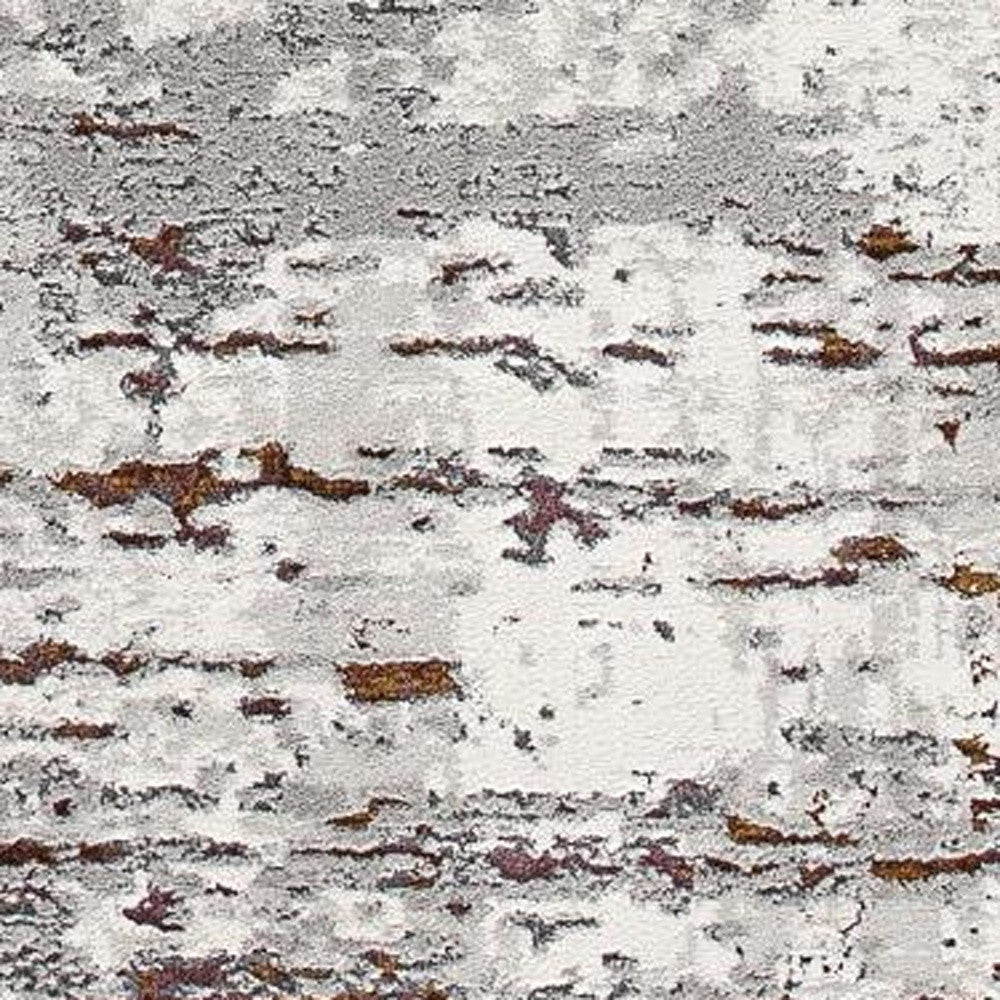 5’ X 8’ Gray And Brown Abstract Scraped Area Rug