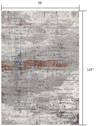 5’ X 8’ Gray And Brown Abstract Scraped Area Rug