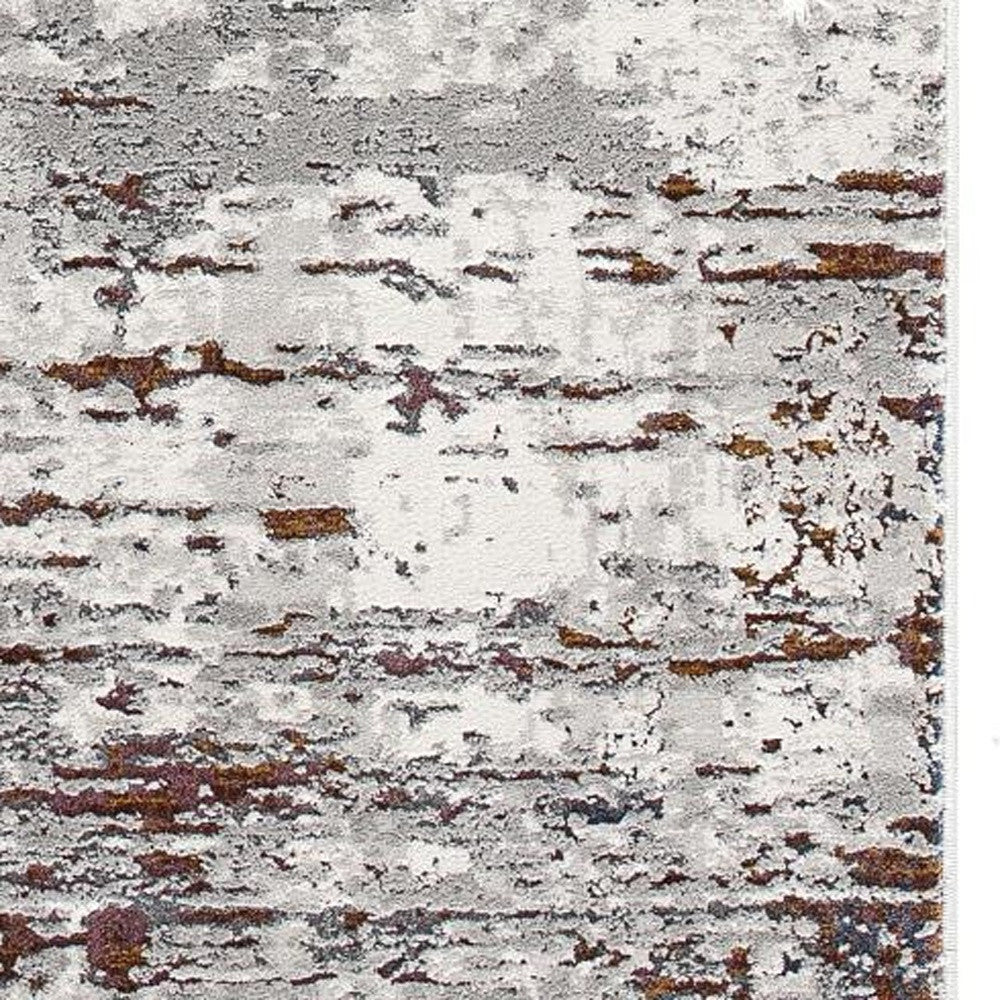 5’ X 8’ Gray And Brown Abstract Scraped Area Rug