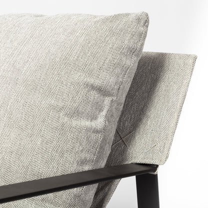 Stone Gray And Black Metal Sling Chair