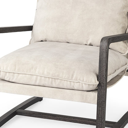 Modern Rustic Cozy Black And Cream Accent Chair
