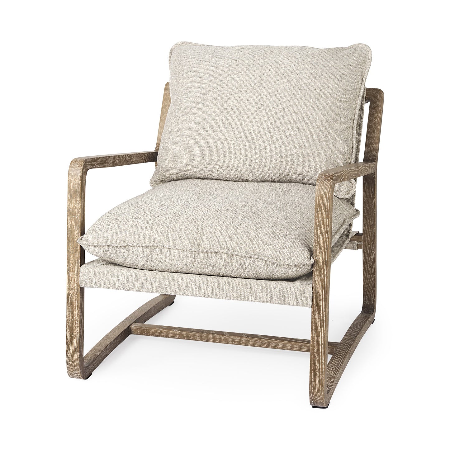 Modern Rustic Cozy Black And Cream Accent Chair