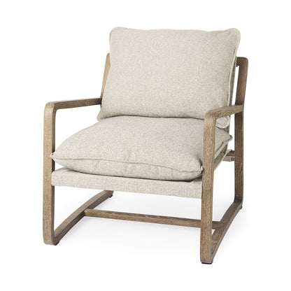Modern Rustic Cozy Black And Cream Accent Chair
