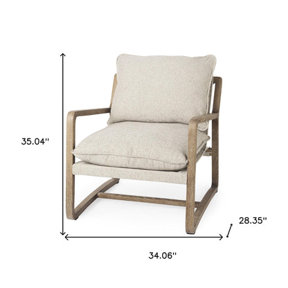 Modern Rustic Cozy Black And Cream Accent Chair