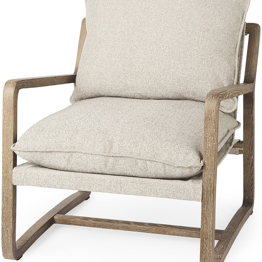 Modern Rustic Cozy Black And Cream Accent Chair