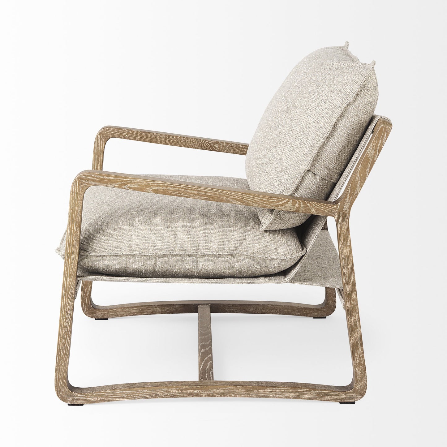 Modern Rustic Cozy Black And Cream Accent Chair