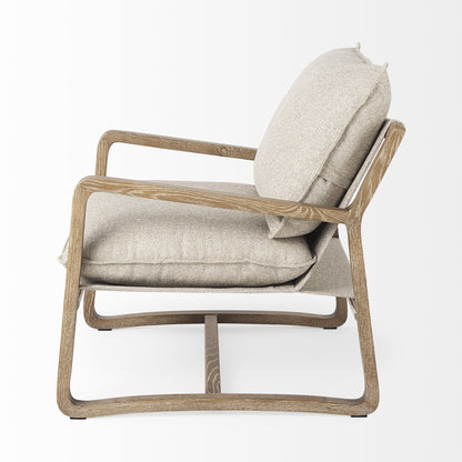Modern Rustic Cozy Black And Cream Accent Chair