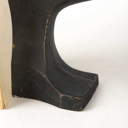 Distressed Black Anvil Bookends