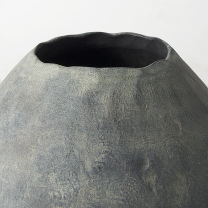Kyros Gray 23" Earthy Ceramic Oval Vase