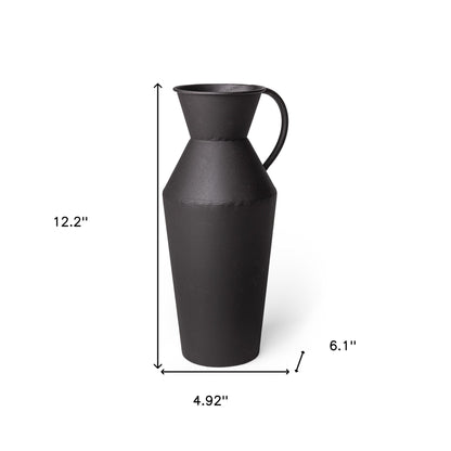 Rustic Narrow Black Metal Decorative Jug