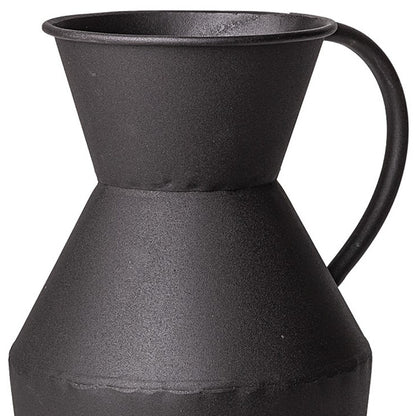Rustic Narrow Black Metal Decorative Jug